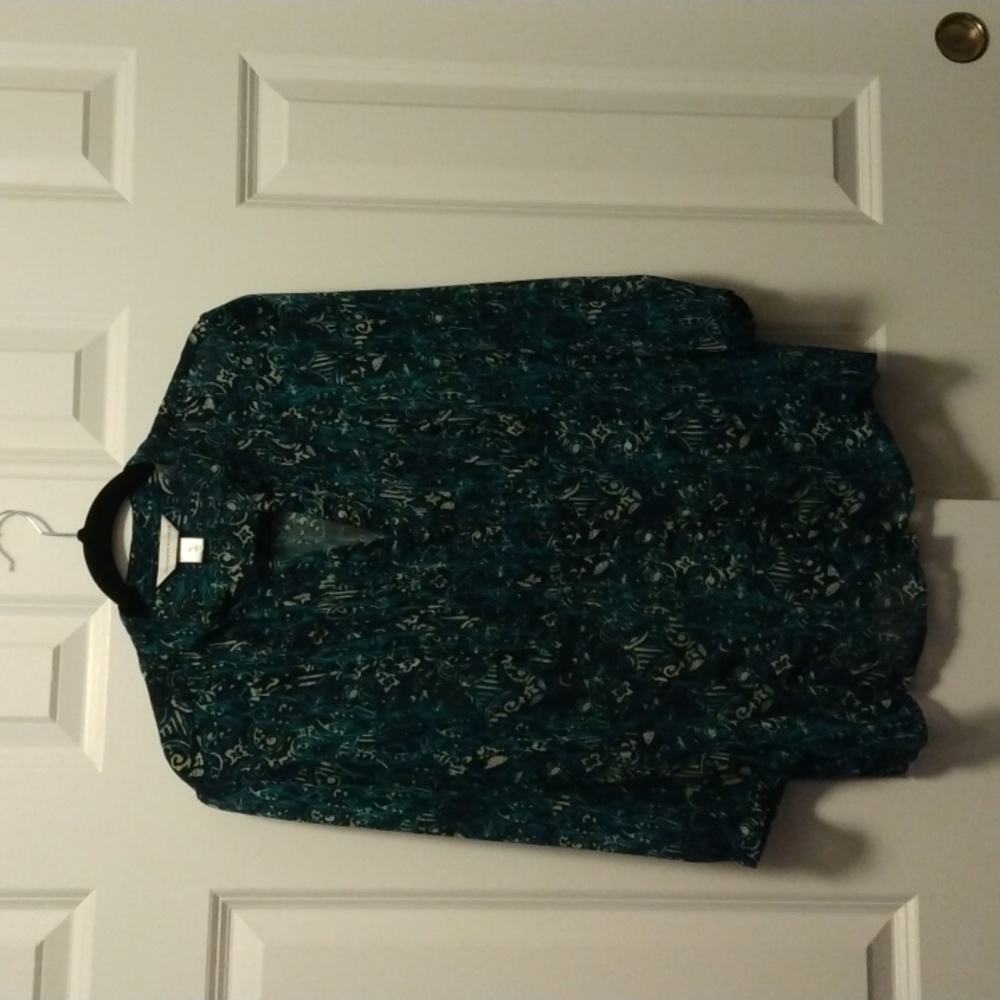 XL Sheer Women"s Blouse. 3/4 Sleeves - Button Front